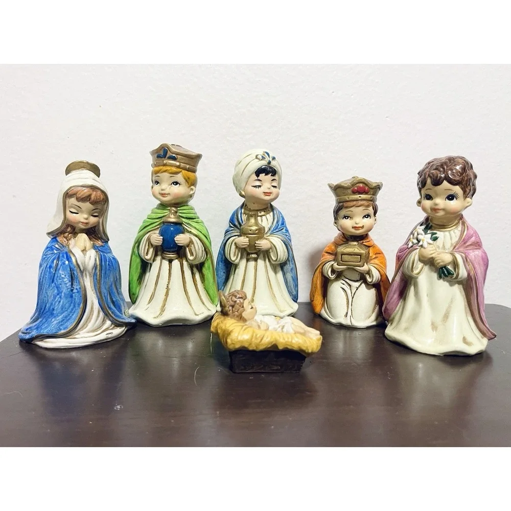 Vintage JOSEF ORIGINAL Nativity Set BABY JESUS 1960's Chalk-ware